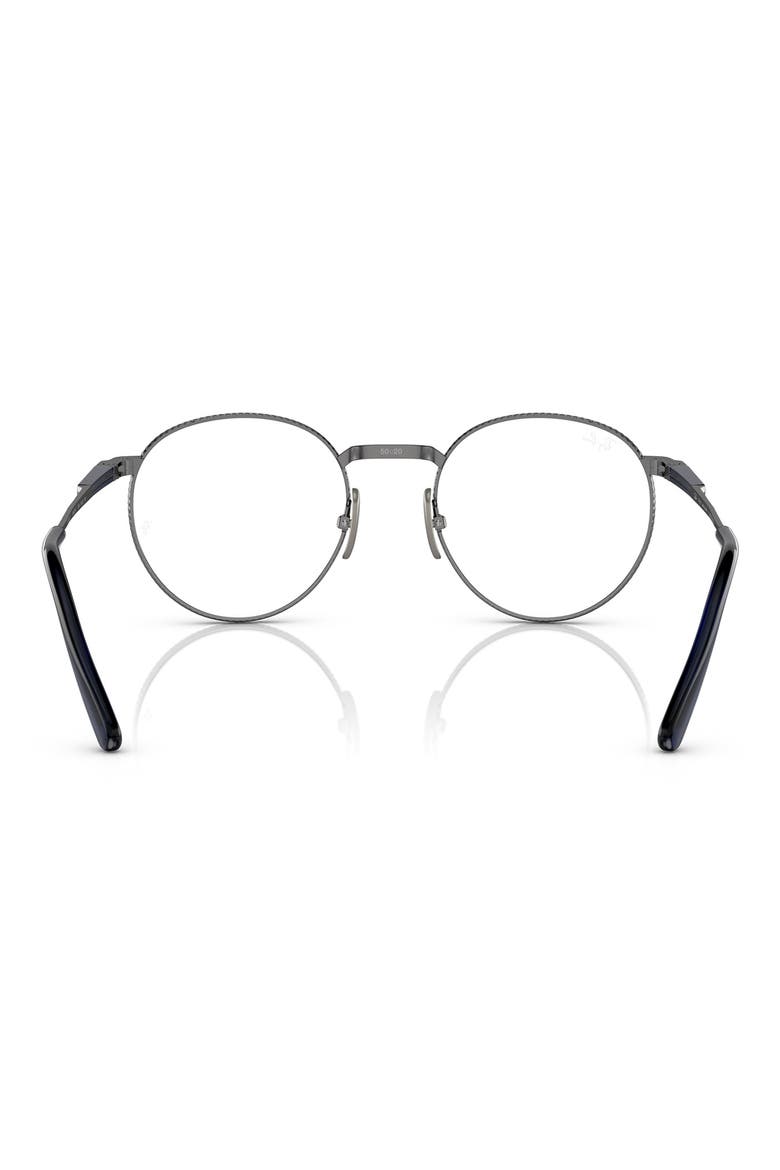 0RX8237V 47mm Small Round Optical Glasses, Alternate, color, GUNMETAL