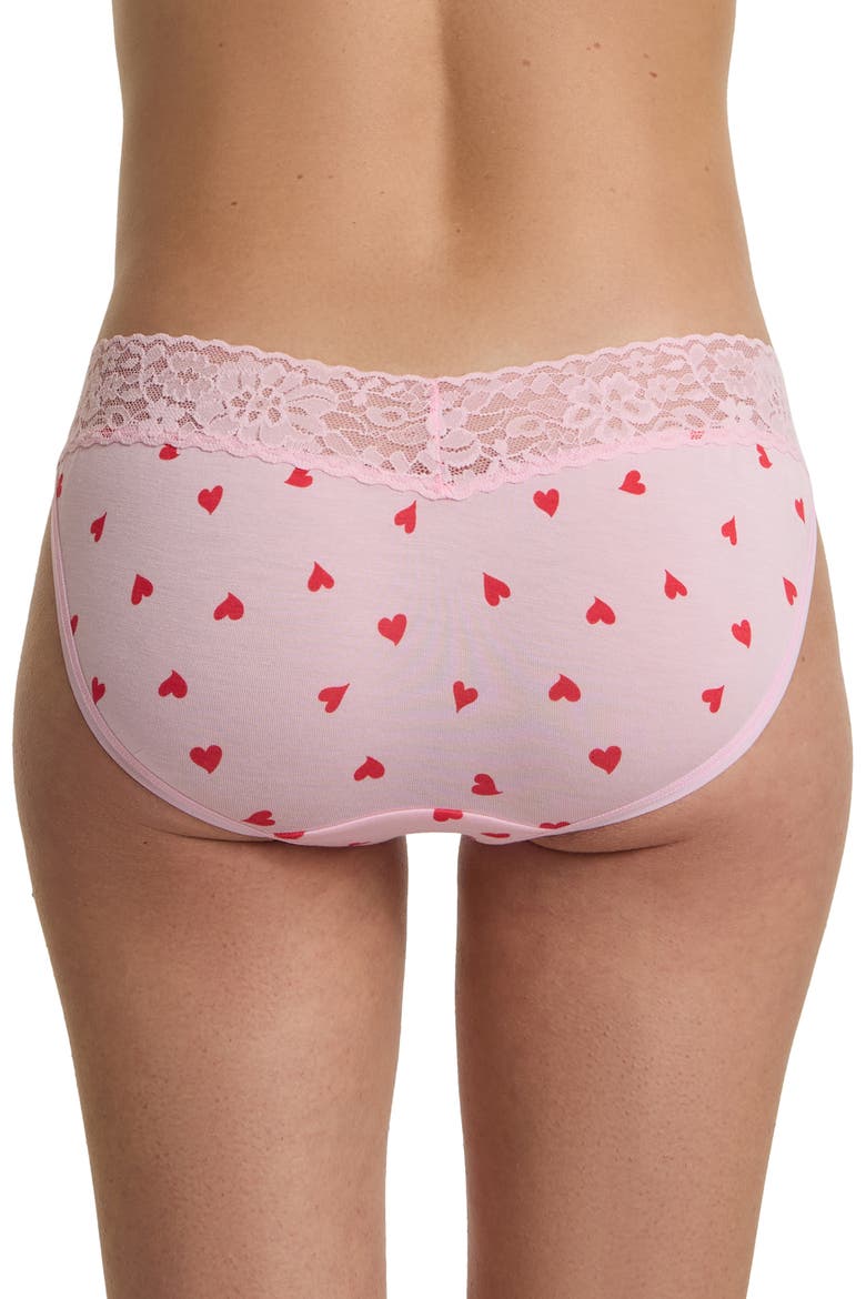 Dream Printed V-Cut Bikini Briefs, Alternate, color, SO IN LOVE PINK