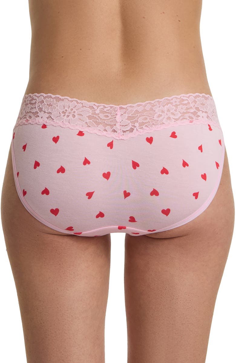 Hanky Panky Dream Printed V-Cut Bikini Briefs, Alternate, color, So In Love Pink