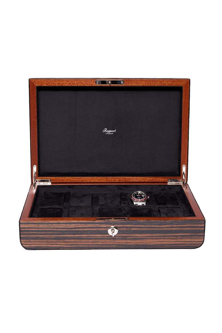 MAYFAIR TEN WATCH BOX, Main, color, Brown