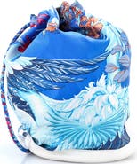 Pre-Owned Hermes Soie Cool Handbag Printed Silk and Calfskin Medium