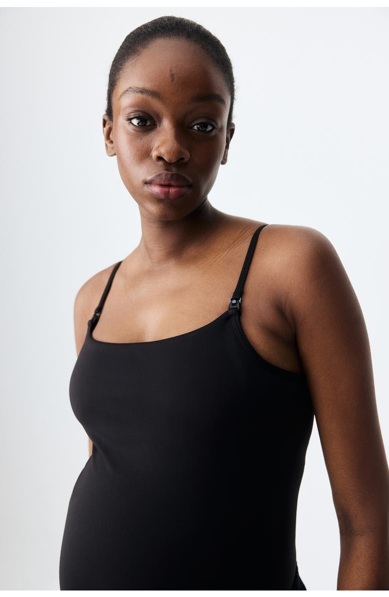 H&M Mama nursing strappy sports top, Main, color, Black