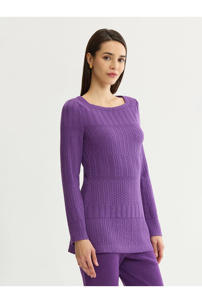 Tonal Multi Stitch Soft Knit Tunic, Alternate, color, Fresh Purple
