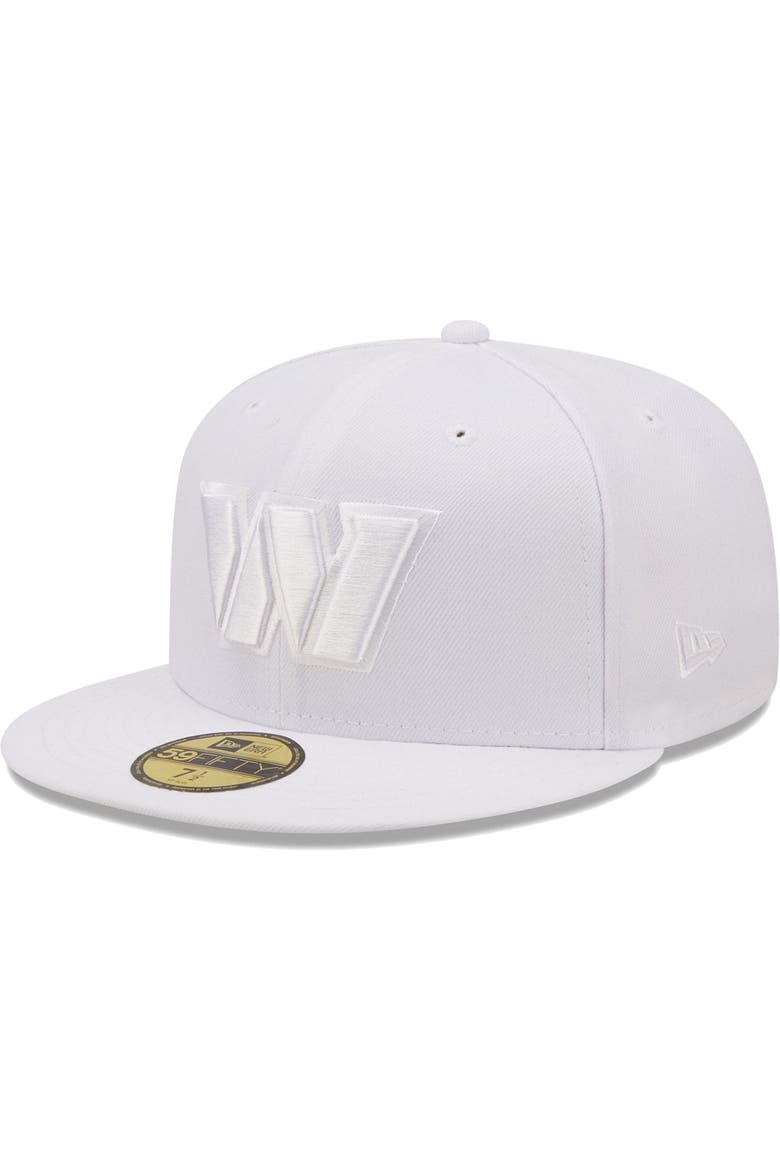 Men's New Era Washington Commanders White on White 59FIFTY Fitted Hat, Main, color, White