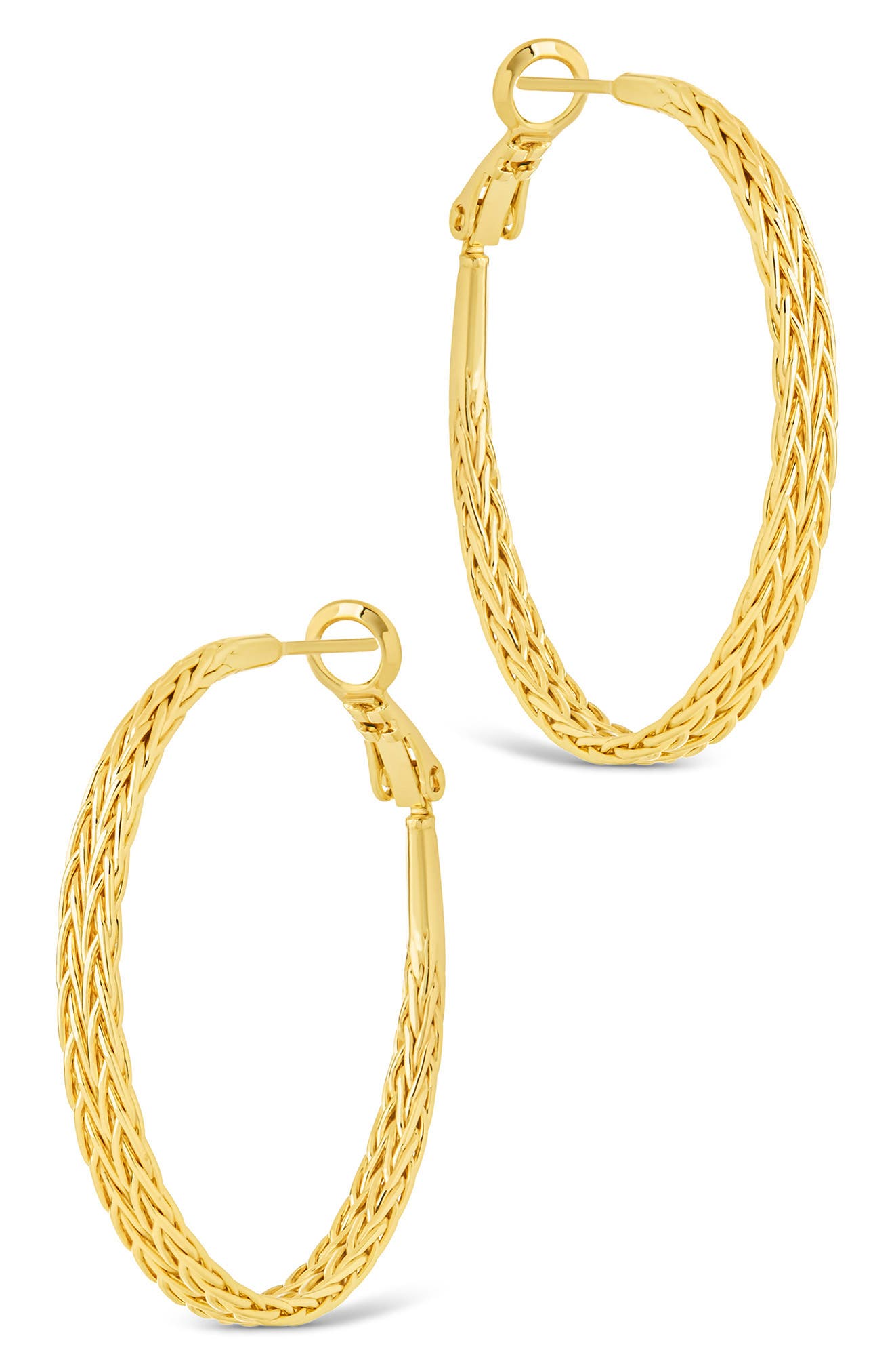 Sterling Forever Scarlett Interlaced Design Hoop Earrings
