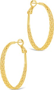 Sterling Forever Scarlett Interlaced Design Hoop Earrings