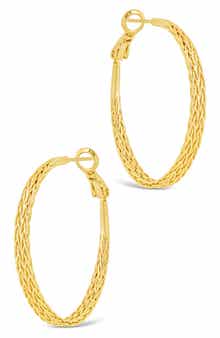 Sterling Forever Scarlett Interlaced Design Hoop Earrings