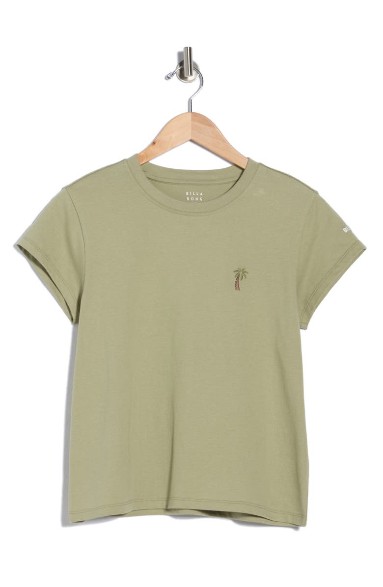 Billabong Palm Embroidered T-Shirt, Alternate, color, Pistachio