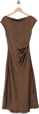 Sam Edelman Flocked Dot Drape Maxi Dress