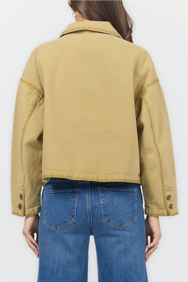Sable Chore Embroidery Trim Jacket, Alternate, color, Khaki