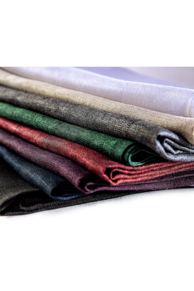 Linen Dinner Napkins Set of 4, 20 x 20" - Athena, Alternate, color, Charcoal Grey