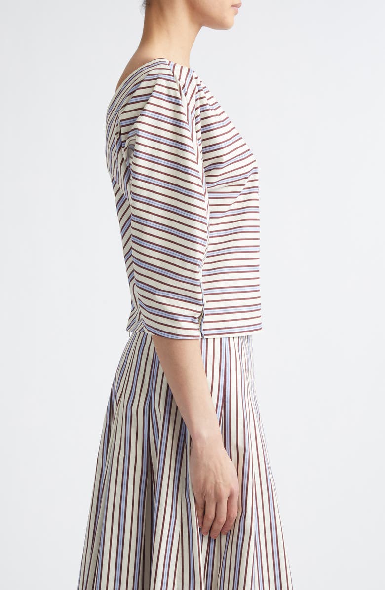 Lela Rose Stripe Dolman Sleeve Cotton Top, Alternate, color, Cream Multi