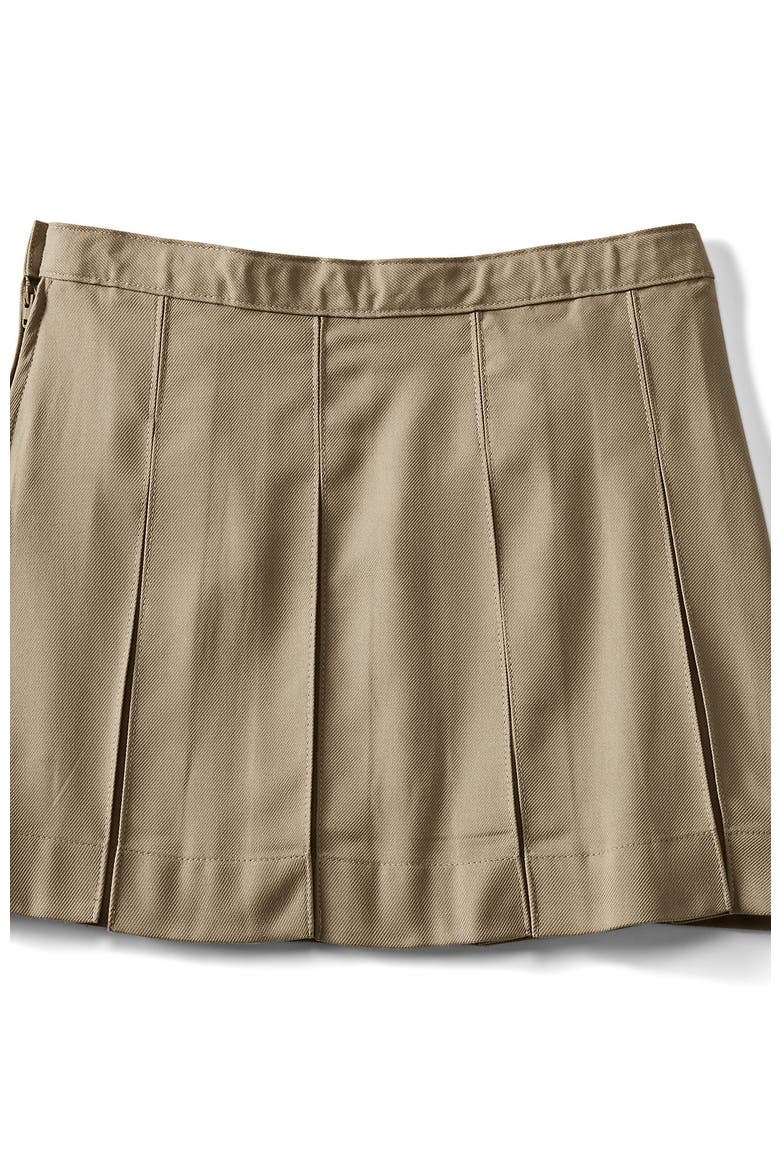 School Uniform Girls Solid Box Pleat Skirt Above Knee, Alternate, color, Khaki