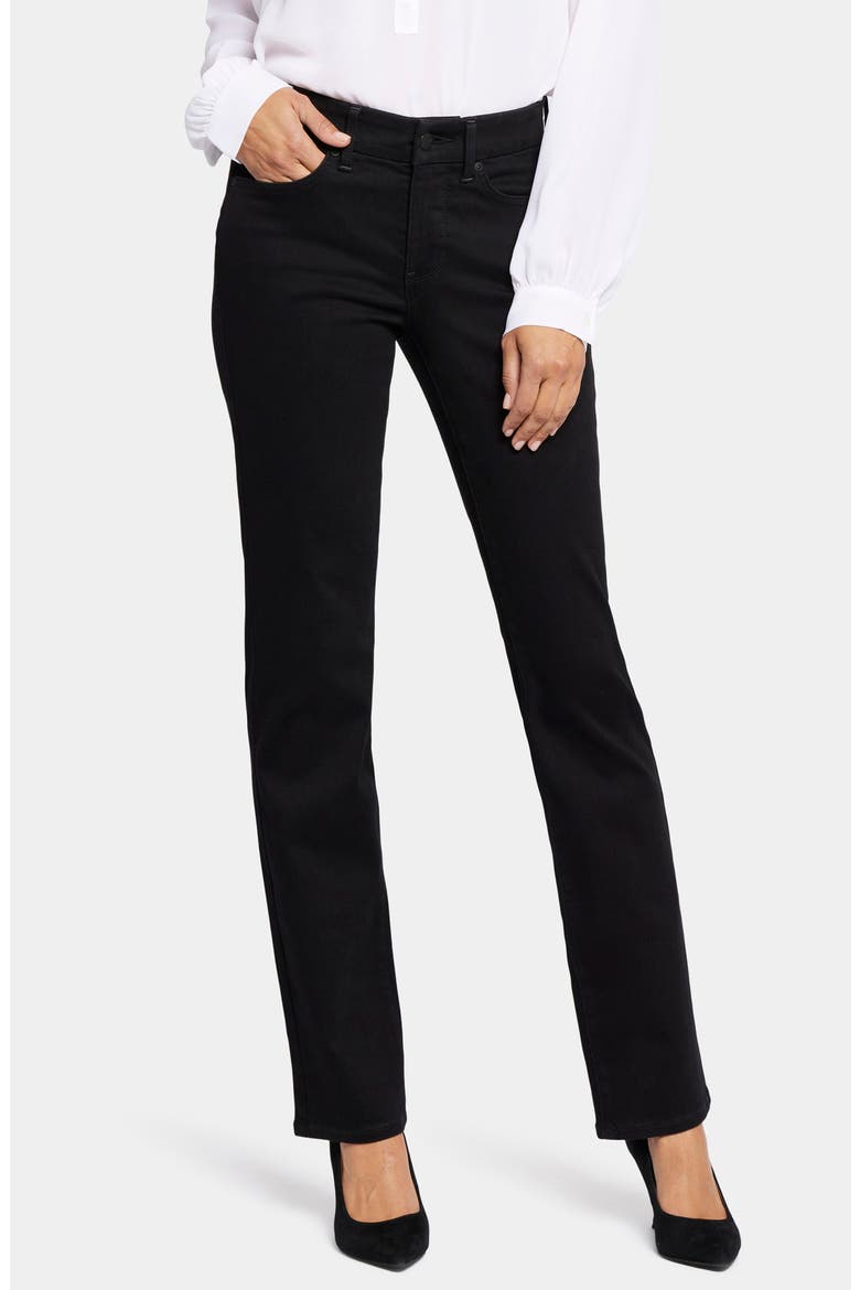 Marilyn Waist Match Straight Leg Jeans, Main, color, BLACK