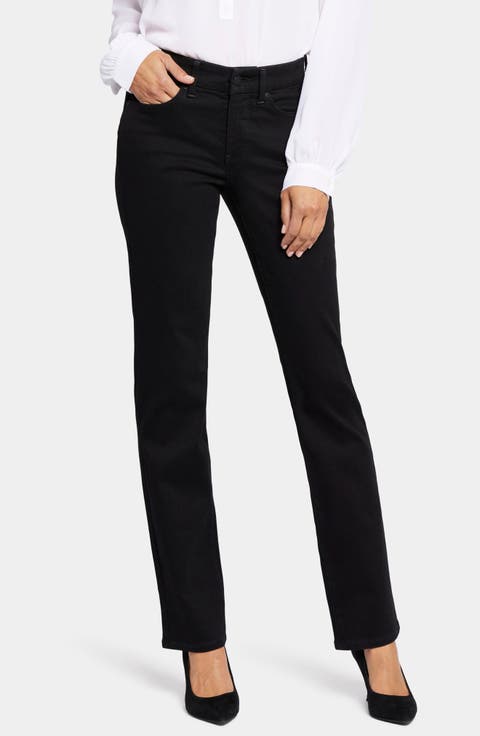 NYDJ Marilyn Waist Match Straight Leg Jeans (Feather) (Petite)
