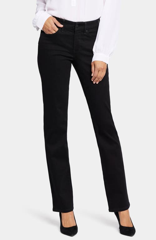 Nydj Marilyn Waist Match Straight Leg Jeans In Black