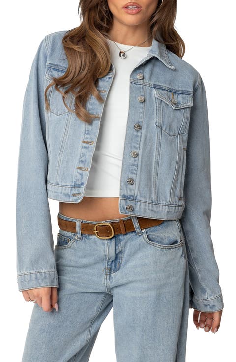 Barb Denim Crop Trucker Jacket