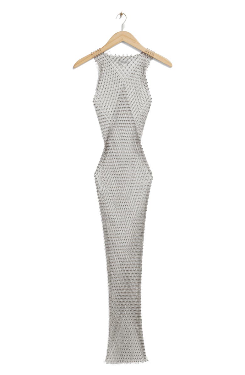 & Other Stories Embellished Sheer Mesh Midi Dress, Alternate, color,
