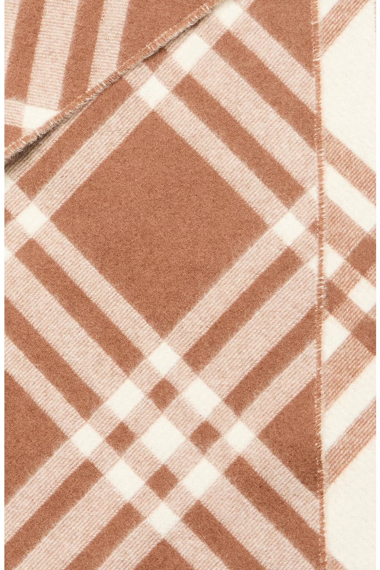 Bias Check Cashmere Scarf, Alternate, color, FINCH BROWN