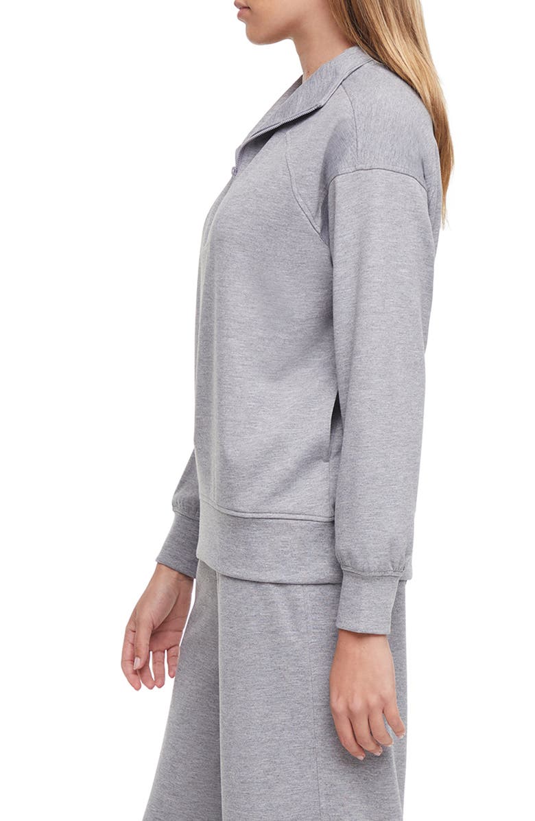 Three Dots Cinthia Quarter Zip Sweatshirt, Alternate, color, Heather Grey