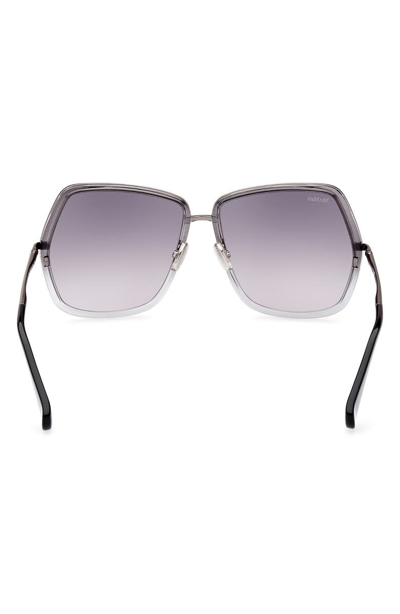 Max Mara 61mm Gradient Geometric Sunglasses, Alternate, color, Shiny Dark Ruth/ Grad Smoke