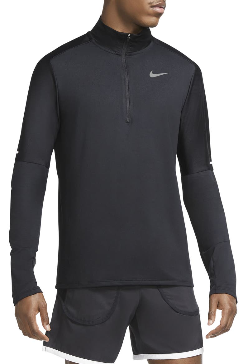 Dri-FIT Half Zip Running Top, Main, color, BLACK/ REFLECTIVE SILVER