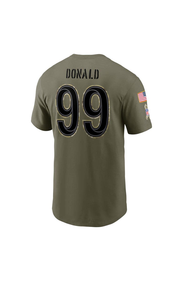 Nike Men's Nike Aaron Donald Olive Los Angeles Rams 2022 Salute To Service Name & Number T-Shirt, Alternate, color, 