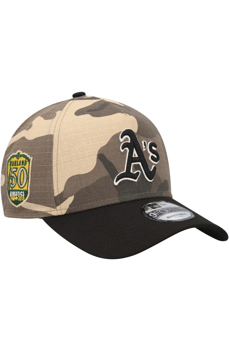 New Era Men's New Era Oakland Athletics Camo Crown A-Frame 9FORTY Adjustable Hat, Main, color, Camo