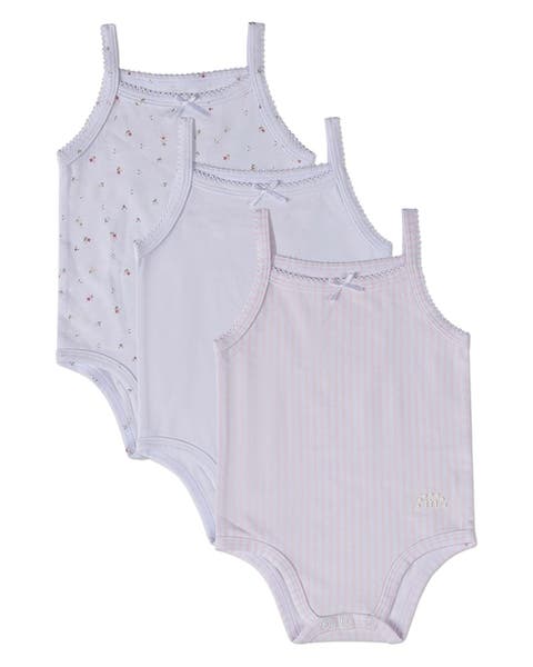 3 Pack Baby Florals, Stripes, Solid Bodysuits
