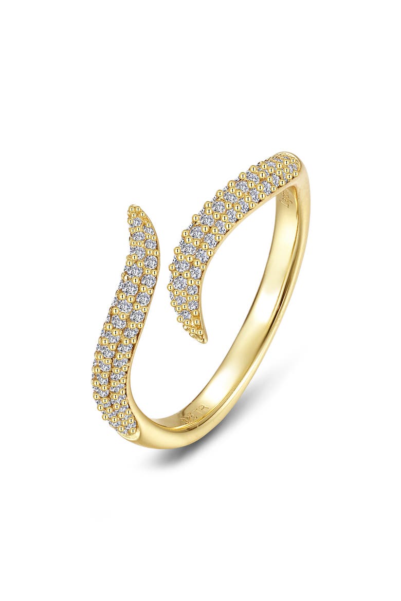 Pavé Simulated Diamond Bypass Ring, Main, color, WHITE/ GOLD