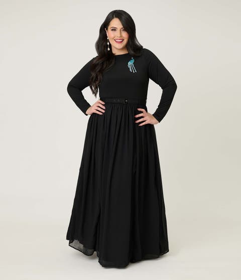 Plus Size Brooch Maxi Dress
