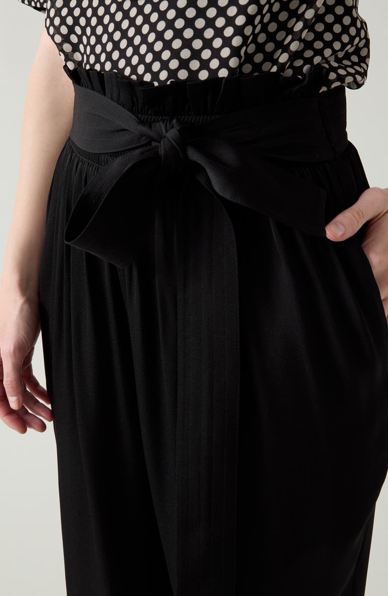 LK Bennett Coco Tie Waist Satin Crepe Straight Leg Pants, Alternate, color, 