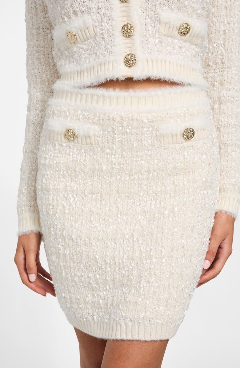 GUESS Aomori Tape Yarn Pencil Sweater Skirt, Alternate, color, Natural