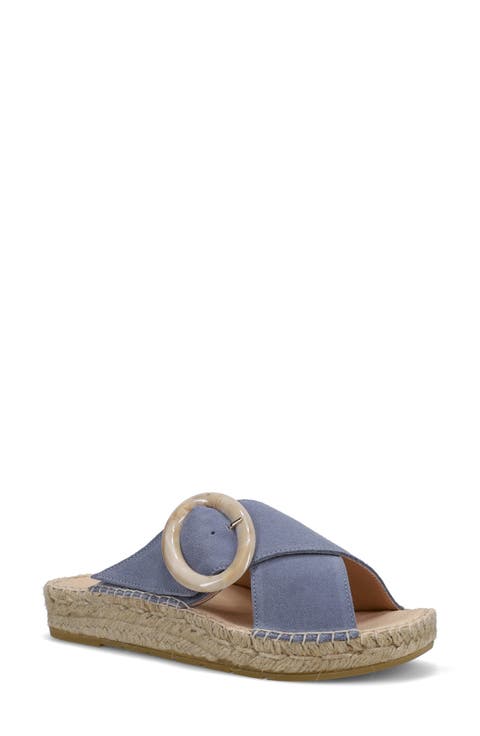 Erin Espadrille Platform Wedge Slide Sandal (Women)