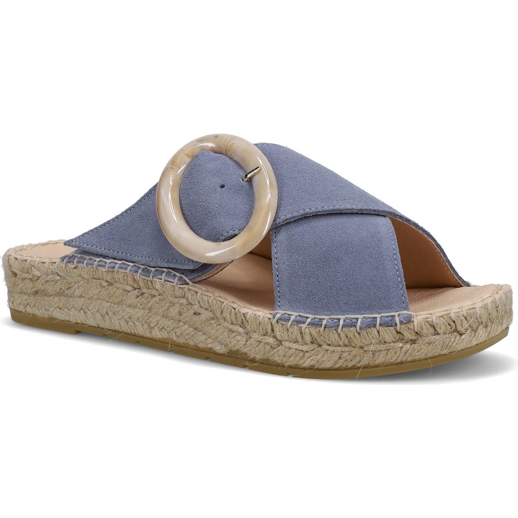 Ron White Erin Espadrille Platform Wedge Slide Sandal In Denim