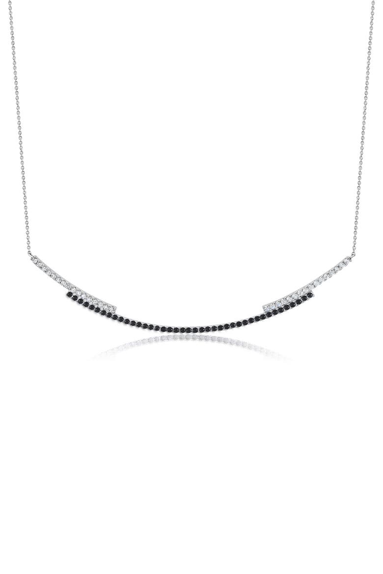 Cubic Zirconia Regal Long Bar Necklace, Main, color, BLACK