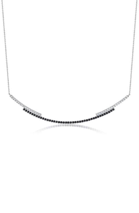 Cubic Zirconia Regal Long Bar Necklace