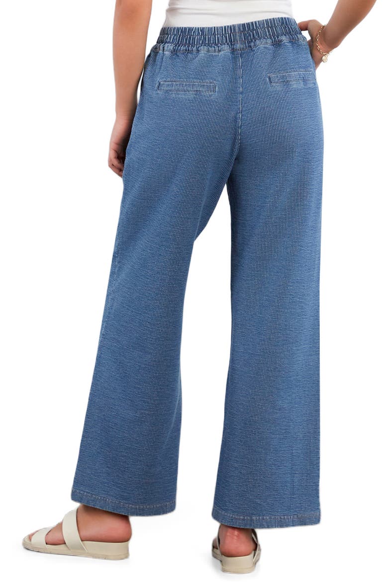 Pull-On Wide Leg Knit Jeans, Alternate, color, VINTAGE DENIM STRIPE