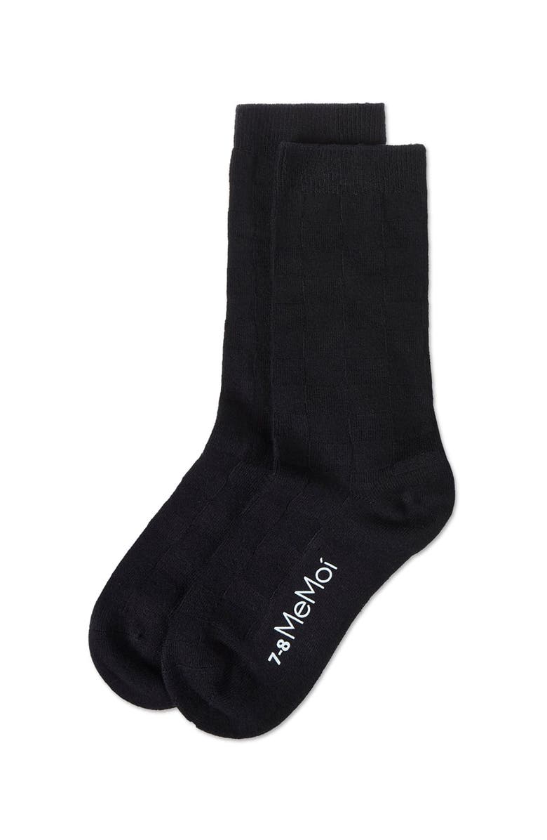MeMoi Checkerboard Crew Socks, Alternate, color, Black