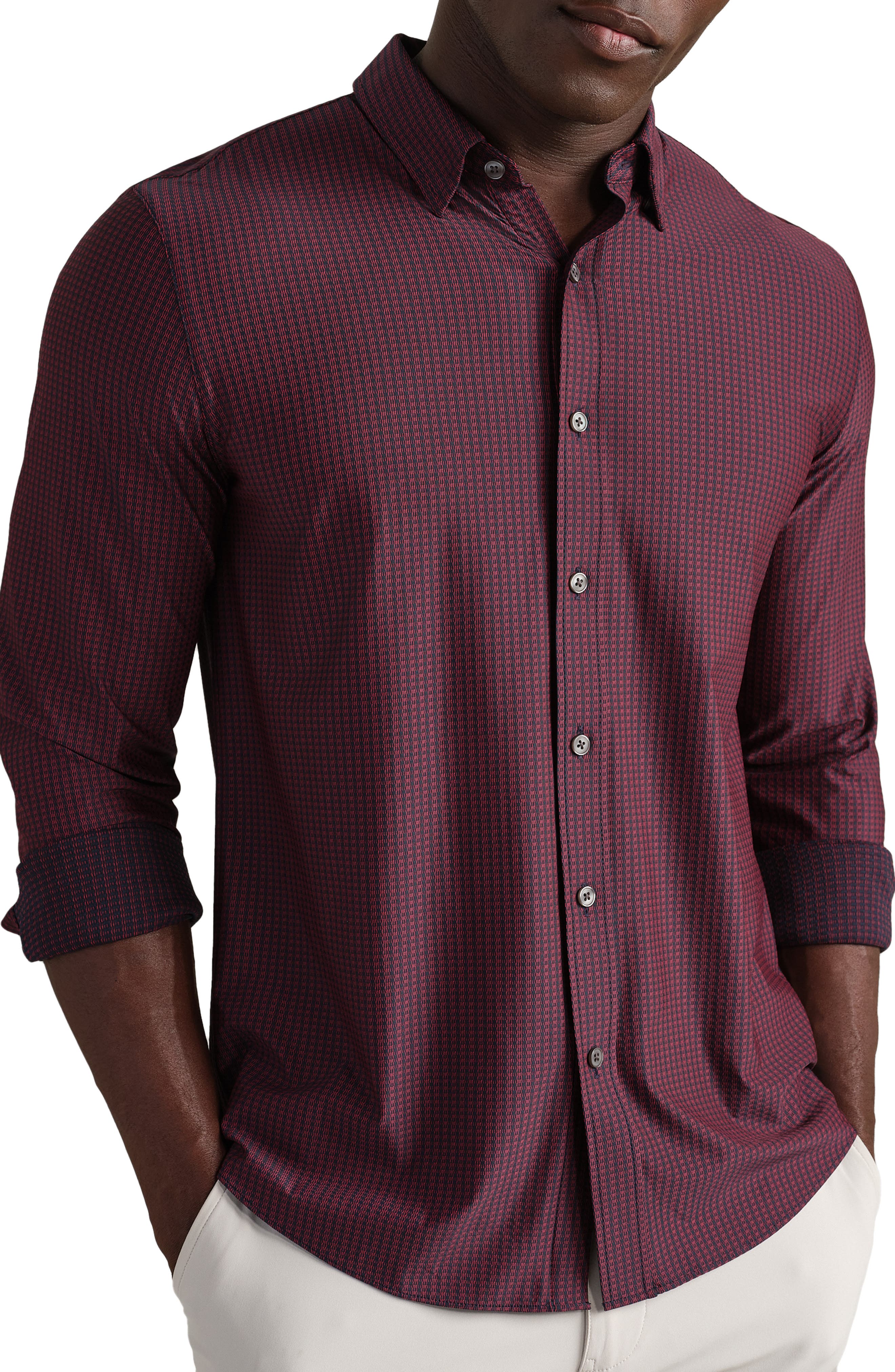 Commuter Slim Fit Performance Button-Up Shirt