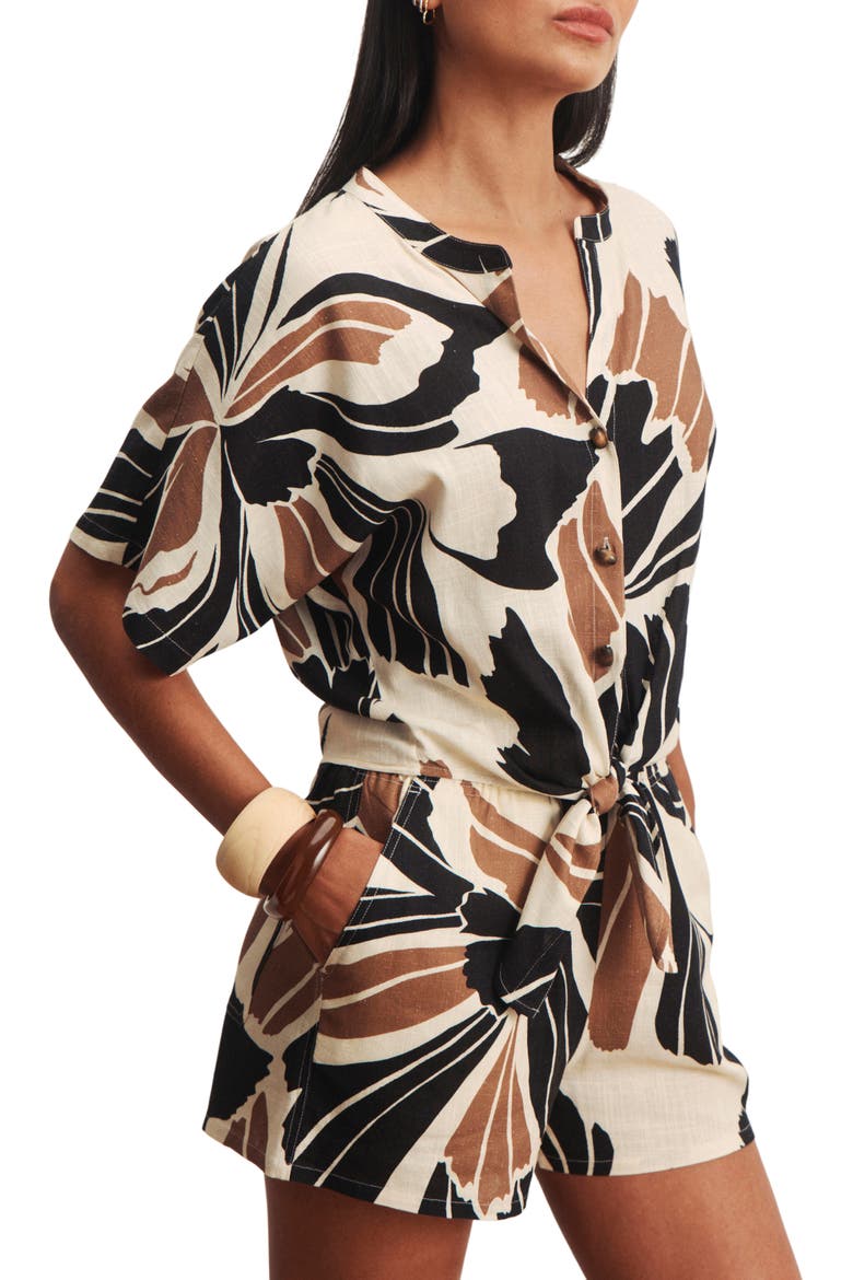 Good Time Tie Front Shirt, Alternate, color, LOTUS IVORY