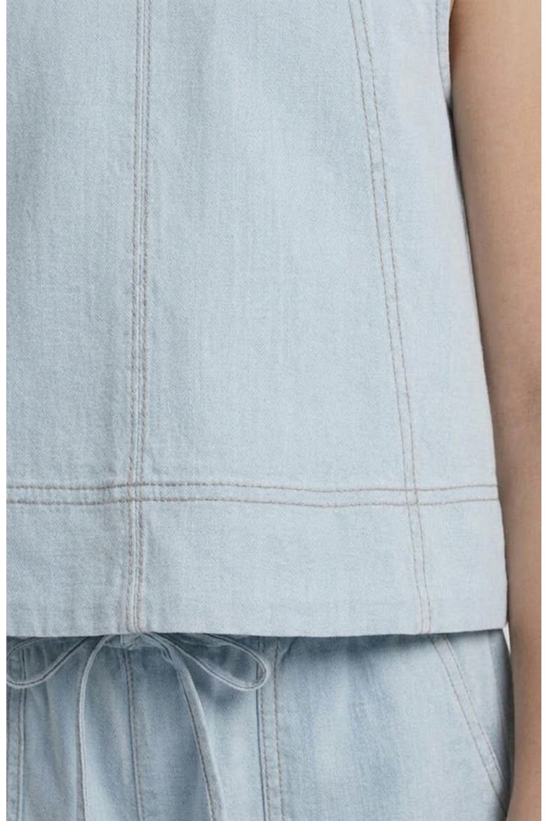 Kids' Contrast Stitch Cotton Blend Top, Alternate, color, LIGHT BLUE