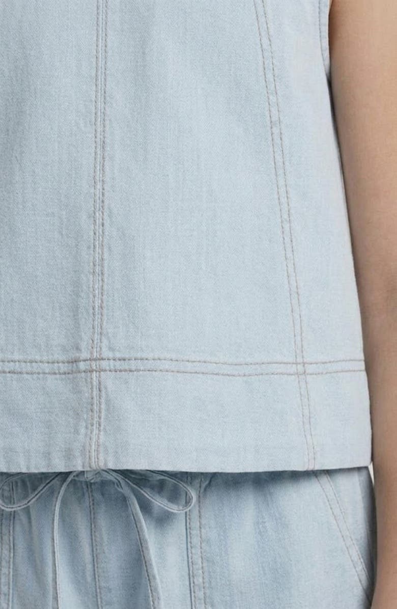 Hayden Girls Kids' Contrast Stitch Cotton Blend Top, Alternate, color, Light Blue