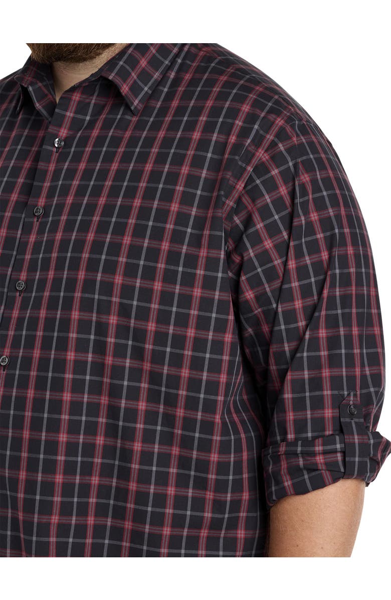 Synrgy by DXL Big & Tall Plaid Sport Shirt, Alternate, color, Black Red