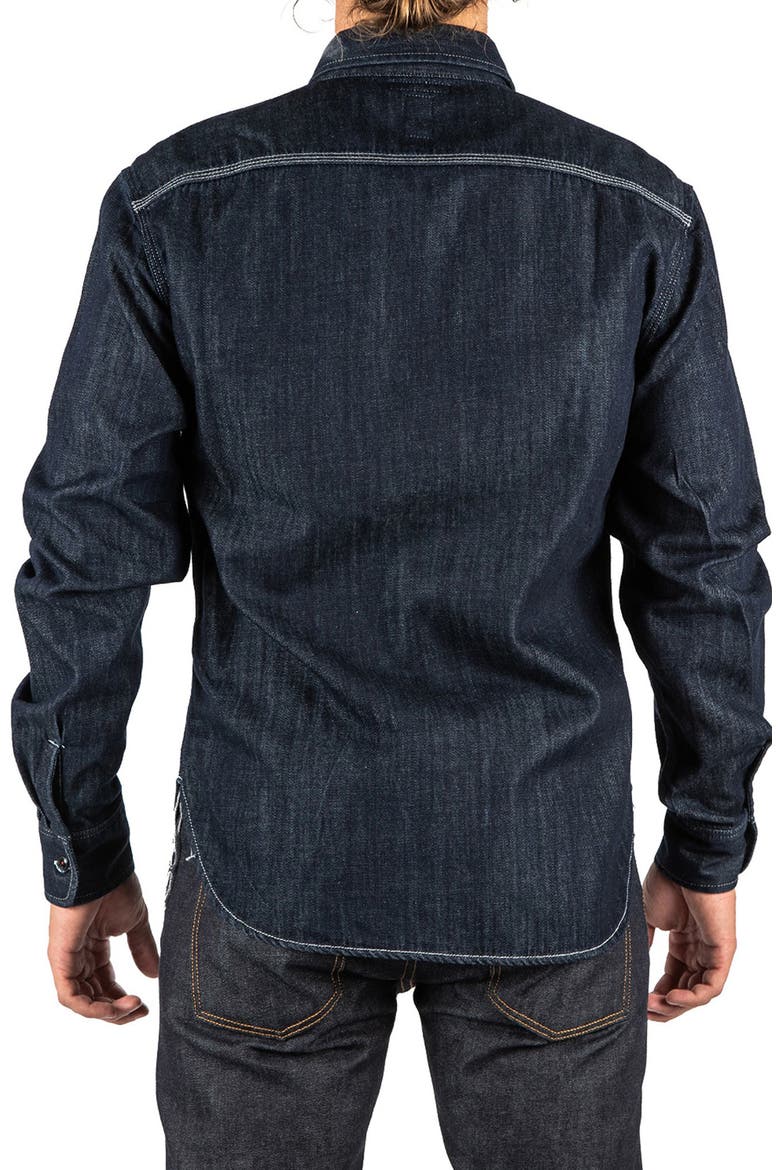The Brace Denim Button-Up Shirt, Alternate, color, INDIGO