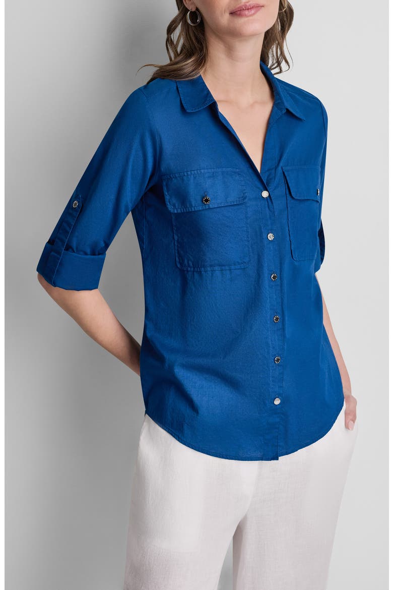 Short Sleeve Roll Tab Shirt, Alternate, color, COBALT