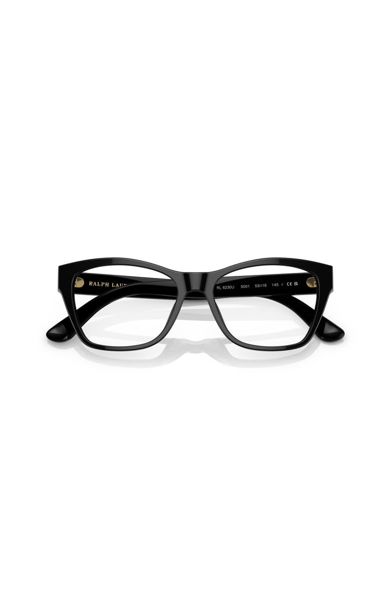 Ralph Lauren 53mm Rectangle optical glasses, Alternate, color, Black