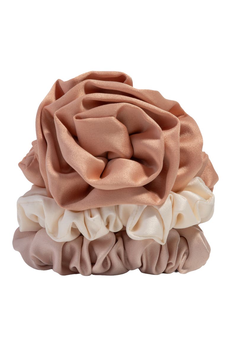 3-Pack Assorted Rosette Scrunchies, Alternate, color, TERRACOTTA