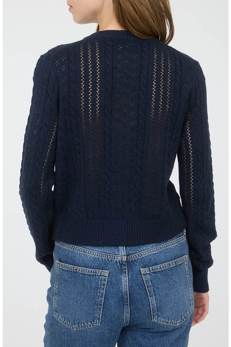 Pointelle Cardigan, Alternate, color, NAVY