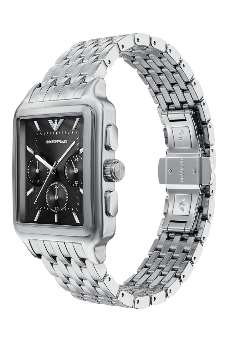 Tank Chronograph Bracelet Watch, 34mm x 50mm, Alternate, color, SILVER